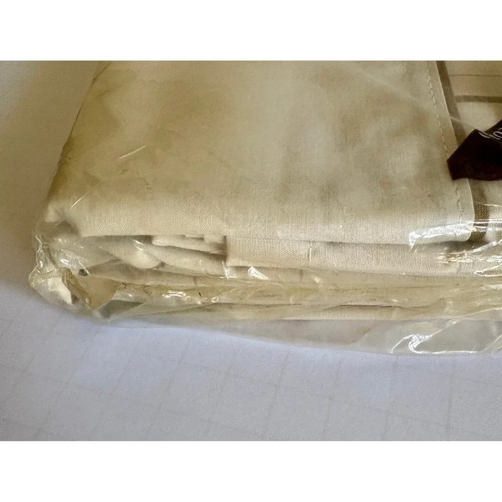VTG‎ Danville Flat Sheet Double Full Size Cream Megan Floral Vintage No Iron NOS
